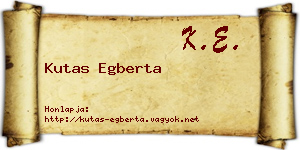 Kutas Egberta névjegykártya
